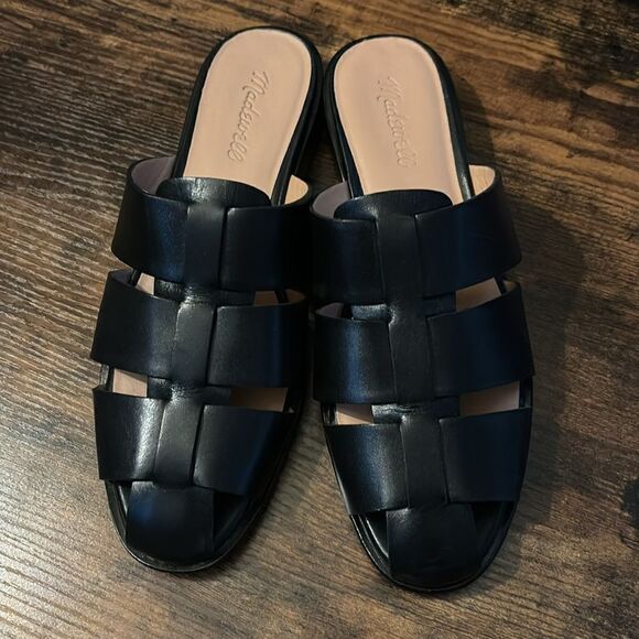 Madewell The Dixson Fisherman Mule in True Black Size 9/ excellent - Picture 5 of 9